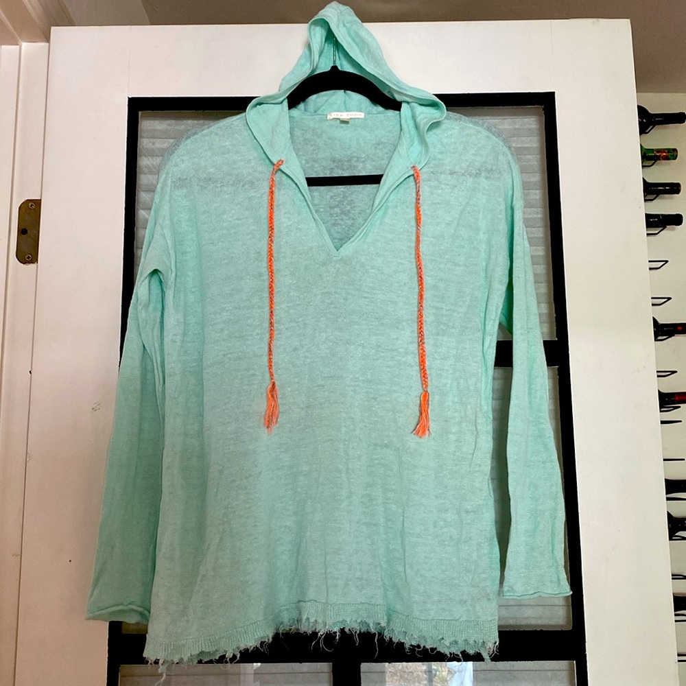 Lisa Todd UNIQUE NWOT Linen Hoodie Pullover Sweater